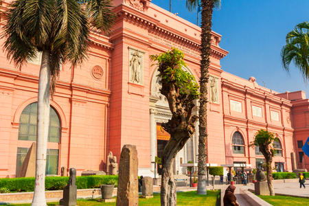 Facade of the Egyptian Museum in Cairoのeditorial素材