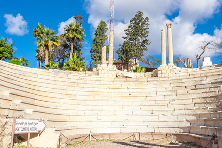 The Roman Amphitheatre and ruins in Alexandria, Egypt.の写真素材
