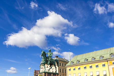Stockholm, Sweden. Statue of Charles XIV John, king of Sweden and Norway at Slussenのeditorial素材