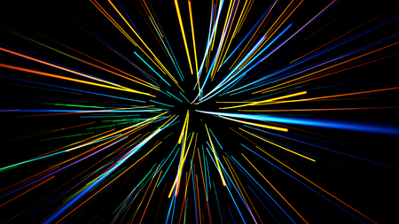 abstract scene of flight in space, space traveling, time machine, abstract background illustrationの写真素材
