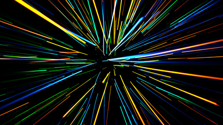 abstract scene of flight in space, space traveling, time machine, abstract background illustrationの写真素材