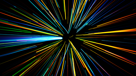 abstract scene of flight in space, space traveling, time machine, abstract background illustrationの写真素材