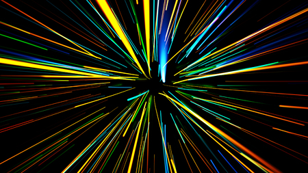 abstract scene of flight in space, space traveling, time machine, abstract background illustrationの写真素材