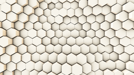 3d illustration, dynamic background from hexagonal pipesの写真素材