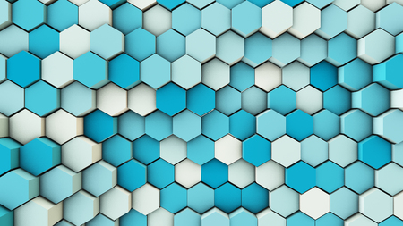 3d illustration, dynamic background from hexagonal pipesの写真素材