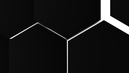 3d illustration, abstract background, volumetric undulating movement of hexagons densely adjacent to each otherの写真素材