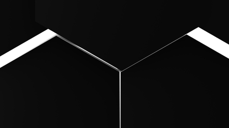 3d illustration, abstract background, volumetric undulating movement of hexagons densely adjacent to each otherの写真素材