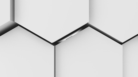3d illustration, abstract background, volumetric undulating movement of hexagons densely adjacent to each otherの写真素材
