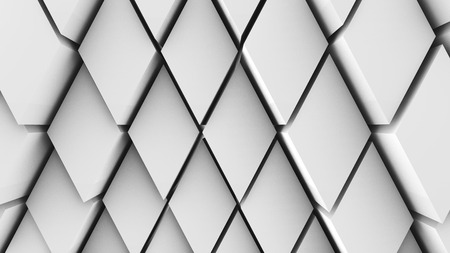 3d illustration, abstract background, volumetric undulating movement of diamonds densely adjacent to each otherの写真素材