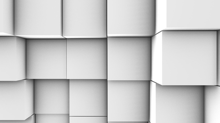 3d illustration, abstract background, volumetric undulating movement of cubes densely adjacent to each otherの写真素材