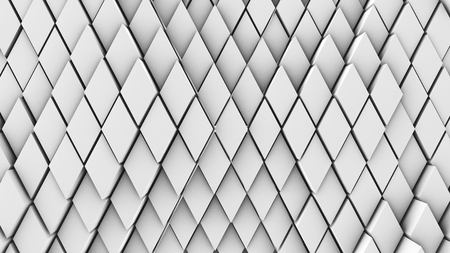 3d illustration, abstract background, volumetric undulating movement of diamonds densely adjacent to each otherの写真素材