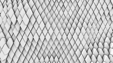 3d illustration, abstract background, volumetric undulating movement of diamonds densely adjacent to each otherの写真素材