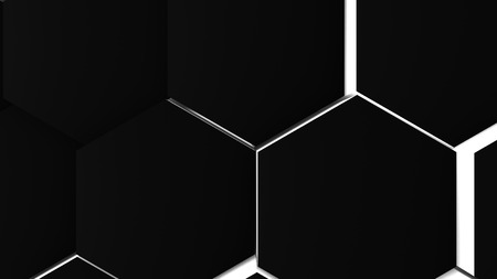 3d illustration, abstract background, volumetric undulating movement of hexagons densely adjacent to each otherの写真素材