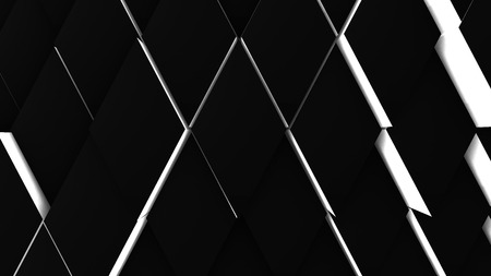 3d illustration, abstract background, volumetric undulating movement of diamonds densely adjacent to each otherの写真素材