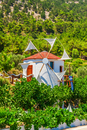 Greek windmills on Rhodes island, Greeceの写真素材