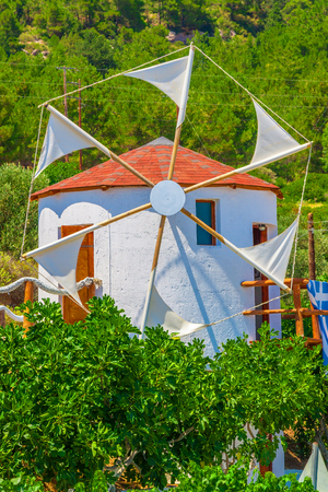 Greek windmills on Rhodes island, Greeceの写真素材