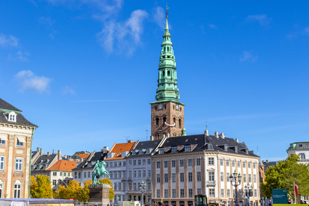 Scenic Copenhagen cityscape near Christiansborg Palace, Denmarkのeditorial素材