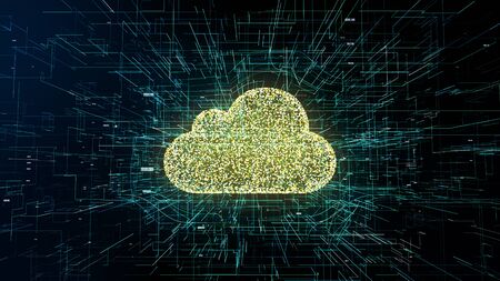 cloud technology illustration, symbol of IT technologiesの写真素材