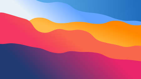 abstract wallpaper from wavy shapes filled colorful gradient, background illustrationの写真素材