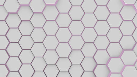 pattern wallpaper turbulent wavy hexagons tiles on light pink backgroundの写真素材