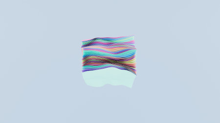 3D illustration of beautiful colorful ribbons with soft surfaces