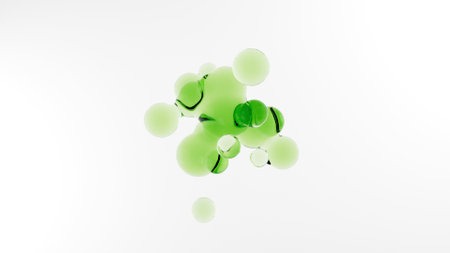 3D illustration abstract liquid smooth volume object with transparent material