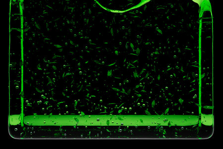 3d render illustration of leaves and bubblesの写真素材