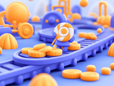 Colorful candy production lineの素材