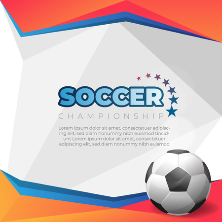 Soccer poster on orange background with ballのイラスト素材