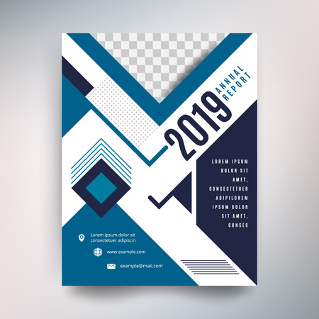 Annual report template, Modern design with blue toneのイラスト素材