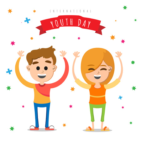 Background of friends celebrating the day of youth dayのイラスト素材