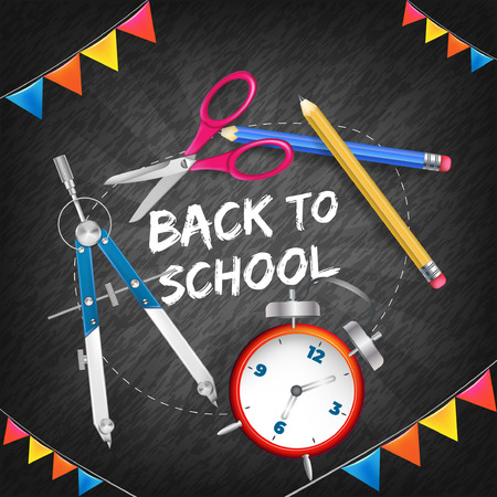 Back to school with realistic elementsのイラスト素材