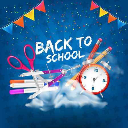 Back to school with realistic elementsのイラスト素材