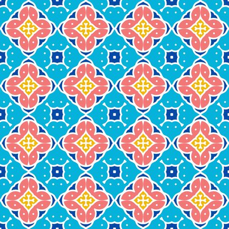 Blue background of ethnic ornamental and decorative patternsのイラスト素材