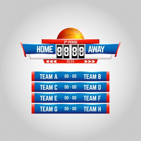 Basketball Scoreboard broadcast graphic templateのイラスト素材