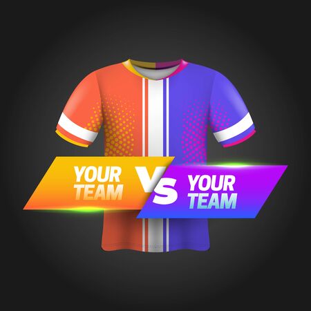 Football Scoreboard broadcast graphic template with shirt mockupのイラスト素材