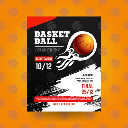 Basketball flyer with grunge styleのイラスト素材