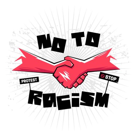 No to racism concept posterのイラスト素材