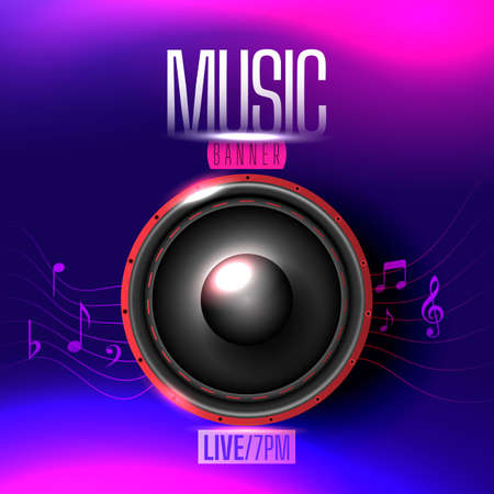 Cute musical blur background with notesのイラスト素材