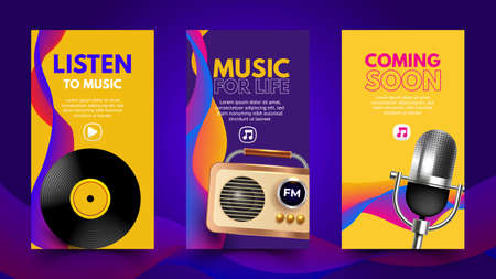 Beautiful musical template for social networksのイラスト素材