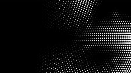 Black background with white round halftone backgroundのイラスト素材