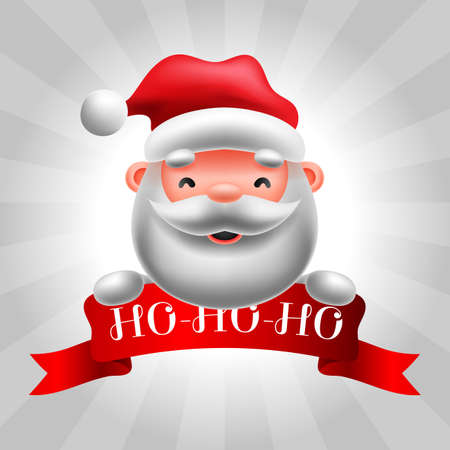 Modern merry christmas card with santa clausのイラスト素材