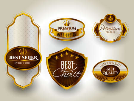 Retro badges and labels collectionのイラスト素材