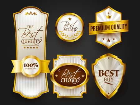 Collection of premium quality golden insigniaのイラスト素材