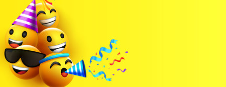 Emoji emoticon character background or new year backgroundのイラスト素材