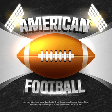 American football ball on bannerのイラスト素材