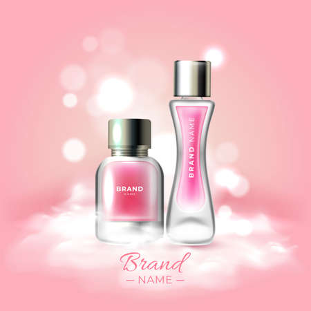 Set of cosmetics with essence and face cream.のイラスト素材