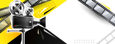 Online cinema art movie watching with projectorのイラスト素材