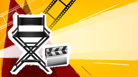 Cinema background concept film clapperboardのイラスト素材
