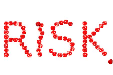 Risk spelled with Diceの写真素材